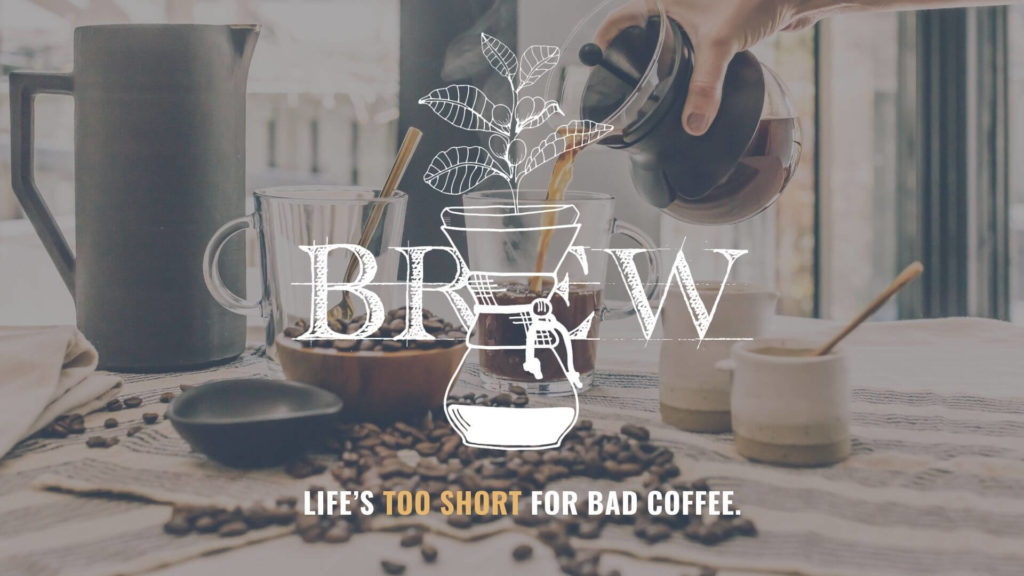 Pouring local coffee into glass mug on table in ventura